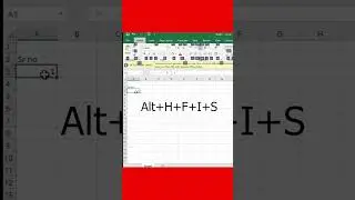 Serial Number in excel shortcut || Automatic serial Number in #Excel #knowledge  #shortsvideo