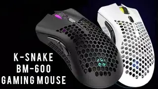 K-Snake BM-600 Black and White Rechargeable Wireless Gaming Mouse Unboxing and Preview 2023