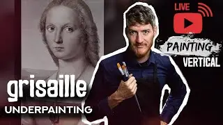 🔴Let's paint : Grisaille Underpainting- In the Studio of Raphael Part 2 #art #inspiration [Vertical]