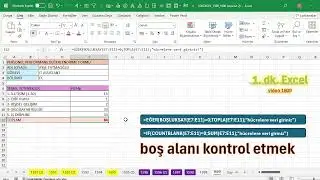 Excel 1 dakika - boş hücrelerin kontrol edilmesi