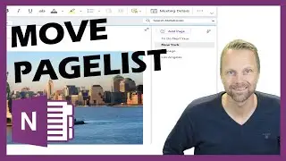 OneNote page list to the left. Page panel to the left.