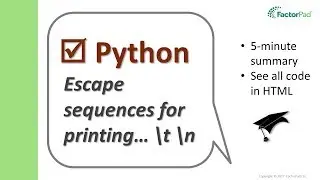 Escape sequences in Python for beginners