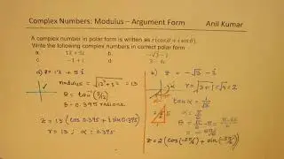 How to write complex number in Modulus Argument or Polar Form
