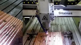 RUS - CNC;  Фрезерный станок с ЧПУ Shtalmark М1-609М ( обработка меди )