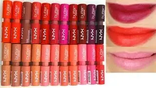 NYX Butter Lipstick : Lip Swatches of ALL 22 SHADES!