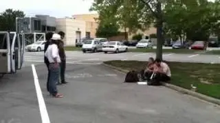 Jocie and Mike copping an étude in the UNC parking lot