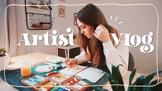 STUDIO VLOG ✸ Painting with Acrylics, Drawing in Procreate and Prepping for Patreon Launch!