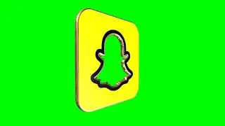 SNAPCHAT LOGO 3D GREEN SCREEN