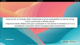 How to set or change static hostname using nmcli command in AlmaLinux 9