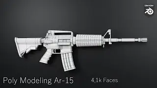Low Poly AR-15 / M16 Gun Modeling | Blender