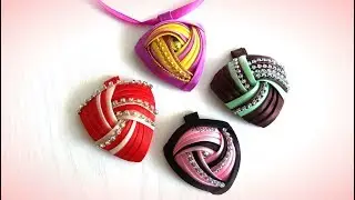 Кулон своими руками из косой бейки, мастер класс / diy  pendant