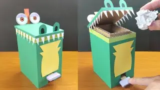 DIY Funny Trash Bin Toy from Cardboard Craft Ideas with FNAF Monty-like😅