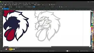 Learn Best & Professional Techniques for Manual Tracing in Coreldraw - Rooster Mascot Logo Design