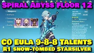Genshin Impact | C0 Eula R1 Snow-tombed Starsilver in Spiral Abyss Floor 12 both sides