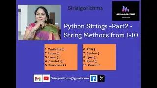11. Python strings -Part2- methods-1 to 10