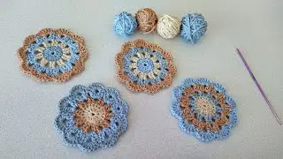 Beautiful coaster for a cup / for hot. Knitting from leftover yarn