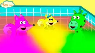 The Fox Family and Friends | Swimming in Rainbow Waterpool | Cartoon for kids new funny season 