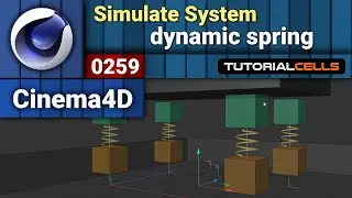 0259. Simulation system ( dynamic linear spring, angular spring ) in cinema 4d