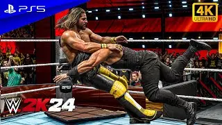 WWE 2K24 - Roman Reigns vs. Seth Rollins | No Holds Barred Match | PS5™ [4K60]
