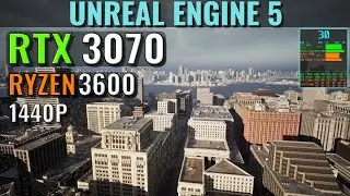 Unreal Engine 5 - RTX 3070 - Matrix Awakens City Sample Project - Ryzen 5 3600 - 1440p Max