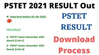 PSTET 2021 Result • Download Pstet Result File 2021 • Pstet Result Download Process