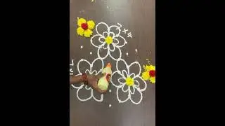 7 to 4 Dots Flower Rangoli | Rangoli with Shorts #shorts