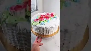 Вязаный торт Быстрое оформление торта бзк с цветами