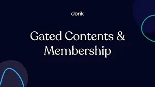 Gated Contents - Membership on Dorik