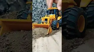 JCB in Action | Bulldozer loading soil into a TATA Truck | Excavator scale model miniature 