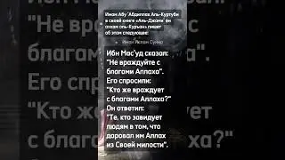 Не враждуйте с благами Аллаха | 