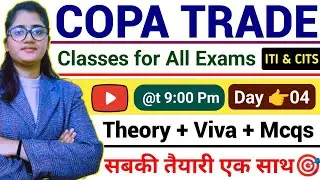 Day#4👉Copa Trade Mcqs 2024 | ITI Copa Exam Preparation 2024 | Cits Copa Trade Preparation | ITI COPA