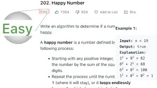 2. Leetcode Happy Number Explained