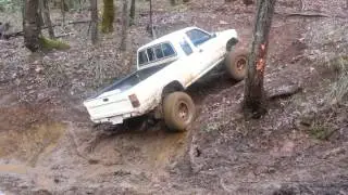 Toyota Truck with Open Diffs Muddy Hill Climb