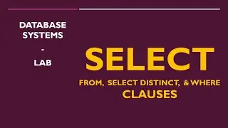 SQL Statements - SELECT, FROM, SELECT DISTINCT Clause in MySQL by Shahzad Ali