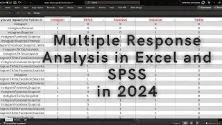 Multiple Response Analysis in Excel and SPSS