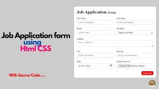 How To Create Job Application Form | job application form using html and css