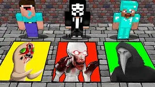 NOOB VS PRO - SCARY PITS SCP 173 STATUE VS SCP 096 VS SCP 049 PLAGUE DOCTOR IN MINECRAFT ANIMATION!