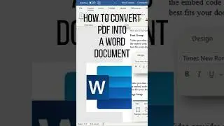 How to Convert PDF Document to Microsoft Word Doc.