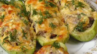 Вкусные фаршированные кабачки запечённые в духовке
