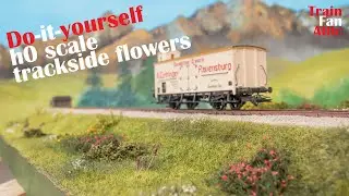 h0 scale flowers along the model railroad