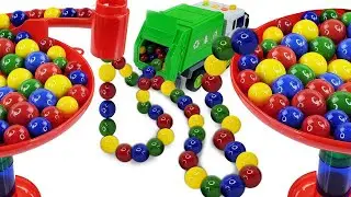 Marble Run Race ASMR ☆ HABA Slope, Dump Truck & Garbage Truck