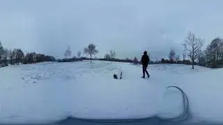 A clear white snow view 360 ° VR camera HD 4k