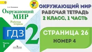 Окружающий мир. Рабочая тетрадь 2 класс 1 часть. ГДЗ стр. 26 №4