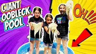GIANT OOBLECK SLIME POOL CHALLENGE! Kids Science Experiments