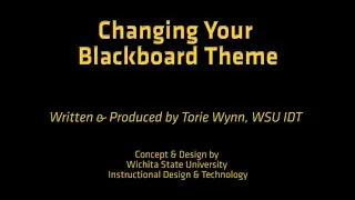 How-to Change Your Blackboard Theme