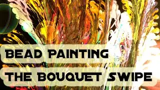 Fluid Art- Acrylic Pull- The Bead Bouquet - Painting with Beads