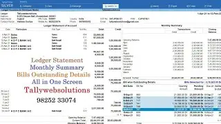 (Buy TDL Source Code) 3+ All in one Bill wise Outstanding and Month Details Show in Ledger Statement