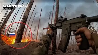 Trench warfare. First Person Shooter. 🇺🇦 Azov Brigade storm Russian trenches. Serebryansky Forest