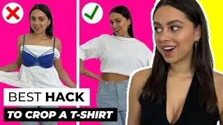 EASIEST HACK TO CROP YOUR T-SHIRT in 10 seconds *just with a BRA* 🤯 | Bo Brown