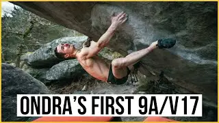 Adam Ondra climbs his first Font 9A/V17